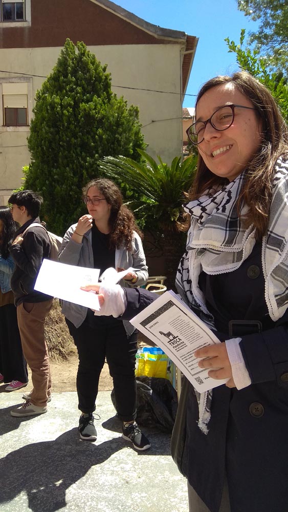 Coimbra IV encontro feminista -distribução flyers