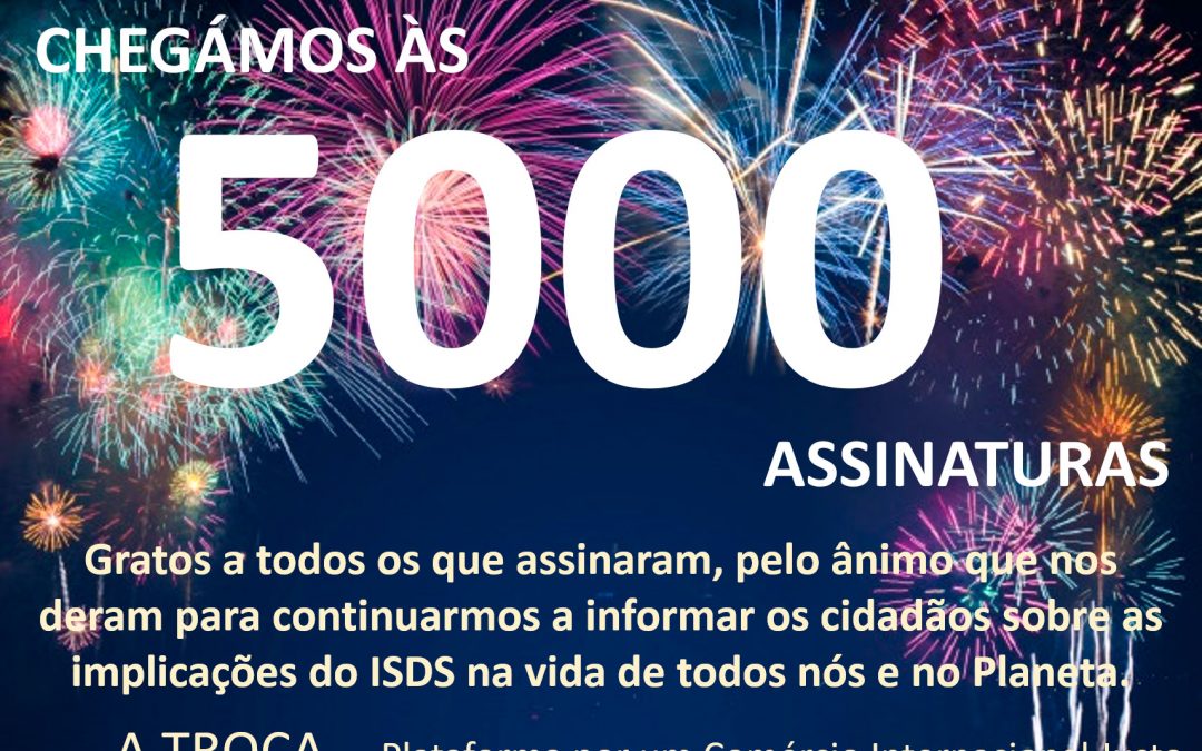 Mais de 5000 assinaturas portuguesas na petição contra o ISDS