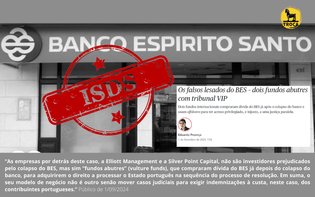 No Jornal Público – Os Falsos Lesados do BES: Dois Fundos Abutre com Tribunal VIP
